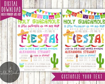 Fiesta Baby Shower Invitation, Fiesta Invite - Printable DIY