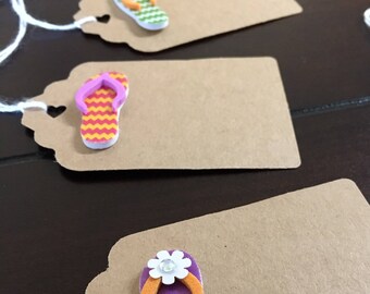 Flip Flop tags, Flip flop size tags wedding, Sandals gift tags, Summer wedding, Flip Flops favor tags, beach bridal baby shower-9/order