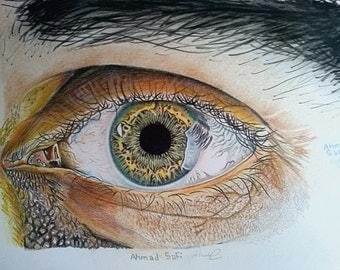 Items similar to Realistic Eye Drawing - Print on Etsy