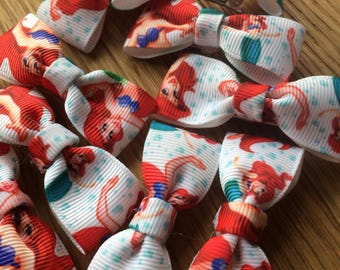 Little mermaid "ariel" hair clip bows