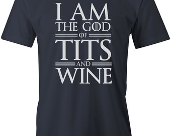 Tazza In Ceramica "I Am The God Of Tits And Wine" - 312 Ml, Lavabile In Lavastoviglie, Idea Regalo Divertente