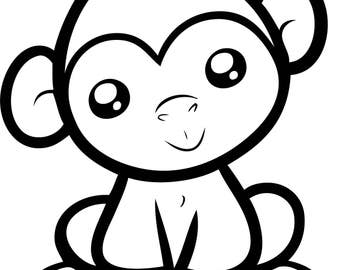 Download Cute Little Monkey Clipart Set