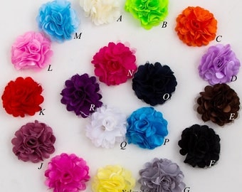 2" Mini Satin Mesh Hair Flower For Heads Hair Accessories Artificial Fabric Flowers For Headbands