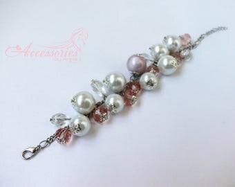 White crystal bracelet Crystals Wedding Jewelry Swarovski crystal bracelet Crystal jewelry Swarovski bracelet Unique style bracelet Beaded