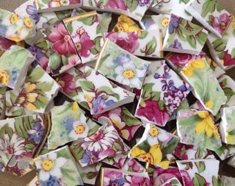 BRoKeN CHiNa MoSAiC TiLeS~~SHaDeS oF SuMMerTiMe Chintz~~SET # 2
