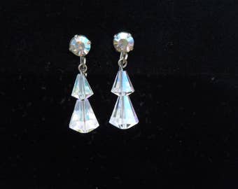 earrings dangle aurora borealis rhinestones