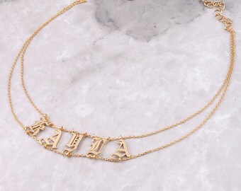 Custom choker | Floating letters | Tattoo Font | Custom Name Choker | Personalize Choker | Necklace | Tattoo Choker