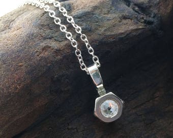 Swarovski Crystal Hex Nut Pendant
