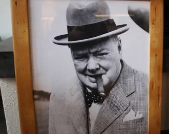 Vintage Bilderrahmen Holz Winston Churchill