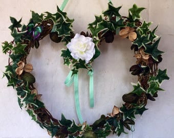 Heart shaped wreath for door