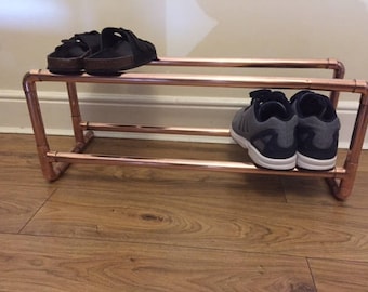 2 tier, Copperpipe, Contemporary, shoe rack. use the CODE CREATIVECOPPER2 at the checkout to receive 15% discount!!