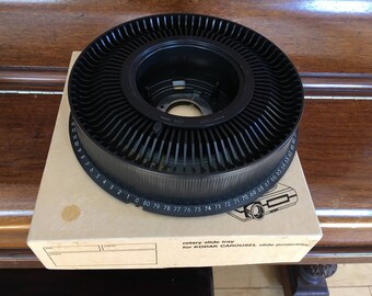 Two Vintage 1960's Era Slide Projector Carousels 80 Slide Capacity Original Box Mid Century Slides Plastic Carousel