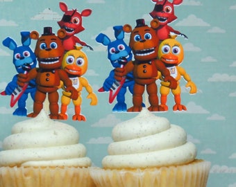 FNAF Five Nights at Freddy's Birthday Cupcake Toppers Finished and Mailed To You!