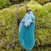 Green Agate Pendant Necklace - With Hamsa Charm Turquoise - Brass Chain - Funky Bohemian Jewelry - Simple Layer up - Gypsy Festival Fashion