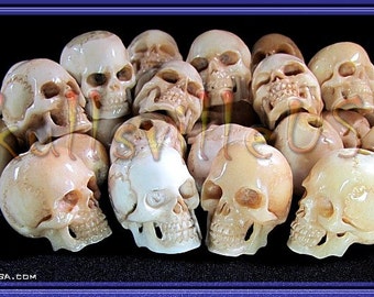 Skull Bead Individually Hand-carved From Water Buffalo Bone