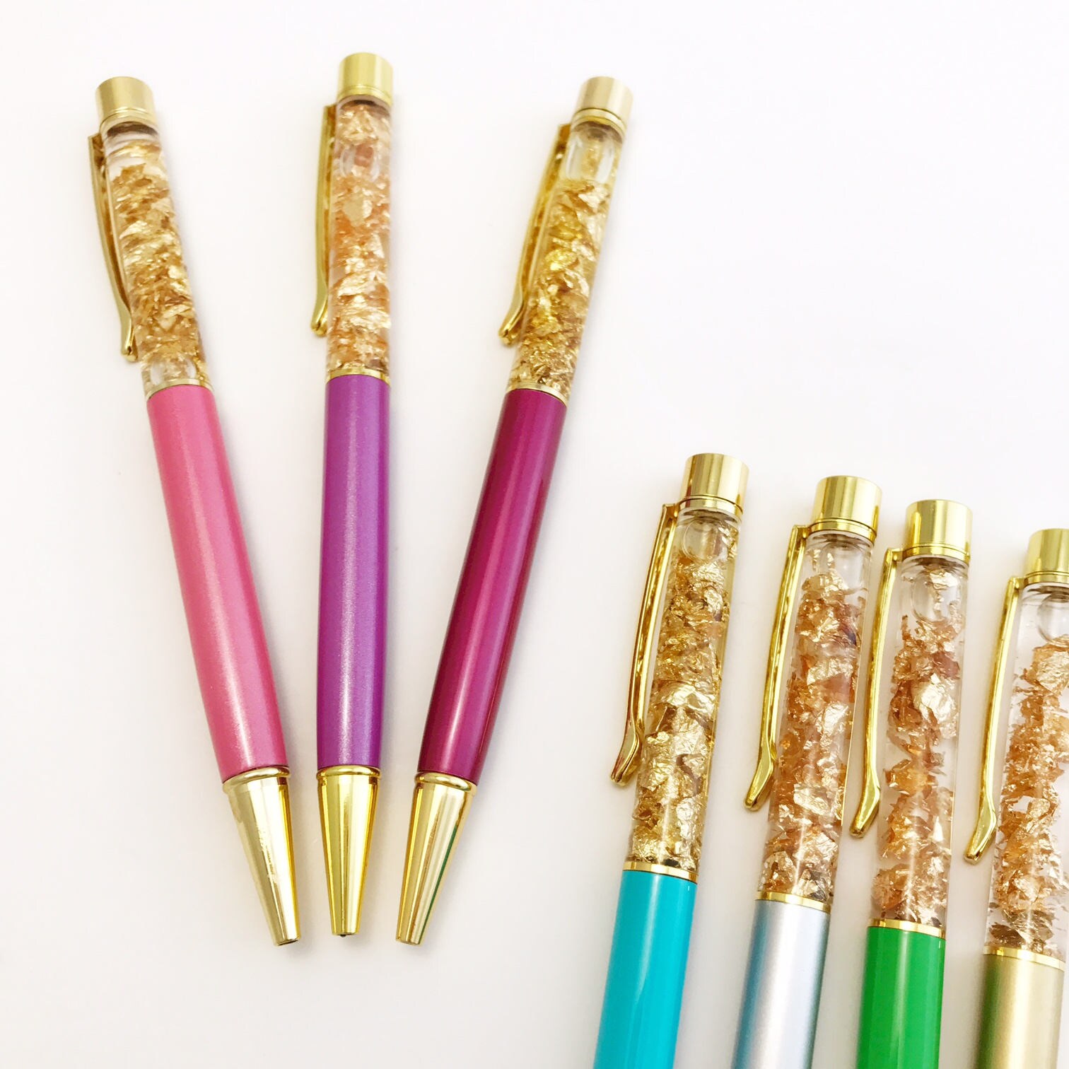 Gold Foil Ballpoint Pen • Gold Flakes Pen • Cute Pen from iluvdesign on