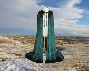 Green Cloak Hooded Cape- Renaissance Halloween Costume - Medieval - Wedding - Elf