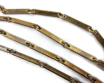 Gold Link Necklace - Mid Century, Victorian Revival, Costume Jewelry