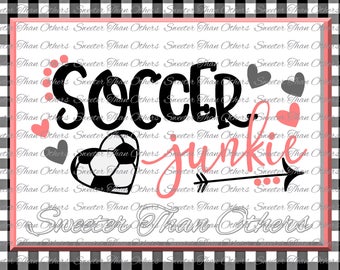 Soccer SVG love soccer My Heart is on that Field SVG DXF Files Soccer Junkie Svg, soccer shirt, Silhouette, Cameo, Cricut, Instant Download