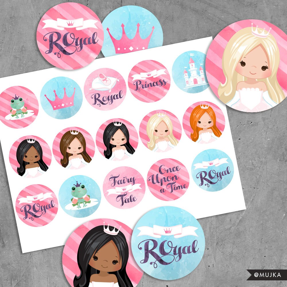 printable princess birthday stickers watercolor pink princess