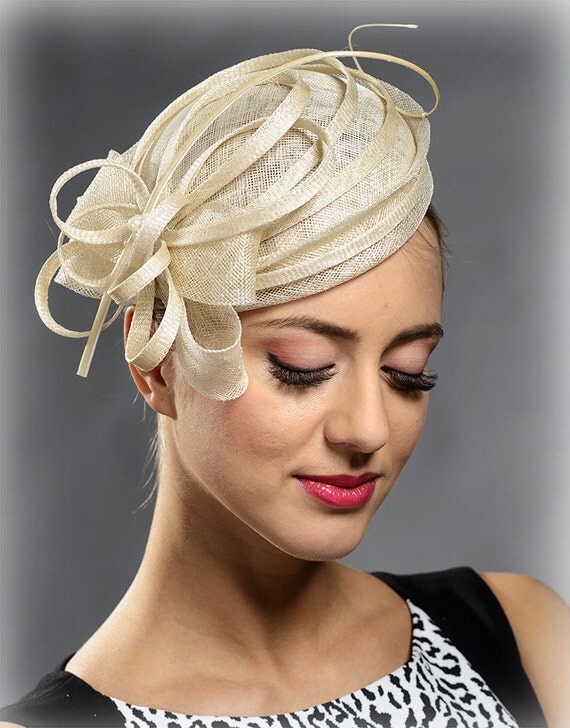 Cream ivory small pillbox hat for your special occasions