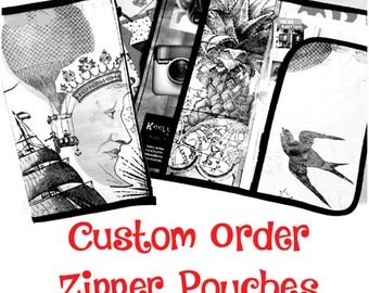 Custom Order You Design Zipper Pouch dori insert