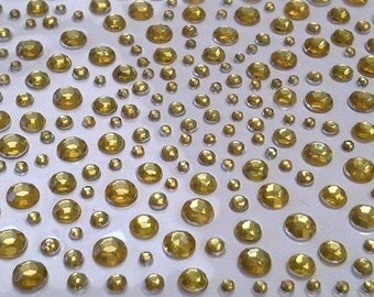 325 Gold Adhesive Stick on Gems Stickers Rhinestones Craft Supplies Jenuine Crafts