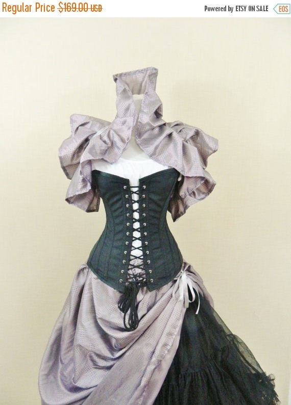 SALE Black Cotton Overbust Lace Front and Back Corset-to fit 29-32" natural waist by AliceAndWillow steampunk buy now online SALE Black Cotton Overbust Lace Front and Back Corset-to fit 29-32" natural waist by AliceAndWillow steampunk buy now online
