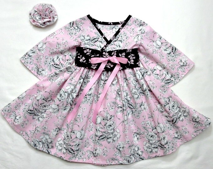 Boutique Little Girls Dress - Pink Easter Dress - Toddler Girl Clothes - Girls Birthday Dress - Girls Dresses - Long Sleeves - 2t to 7 years