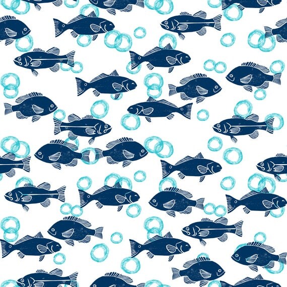 Fish Fabric Navy Nursery Baby Design By Andrea Lauren