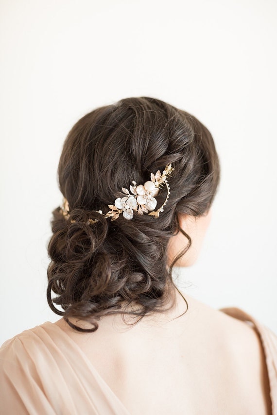 Bridal Hair Accessory, Crystal Hair Swag, Wedding Hair Vine
