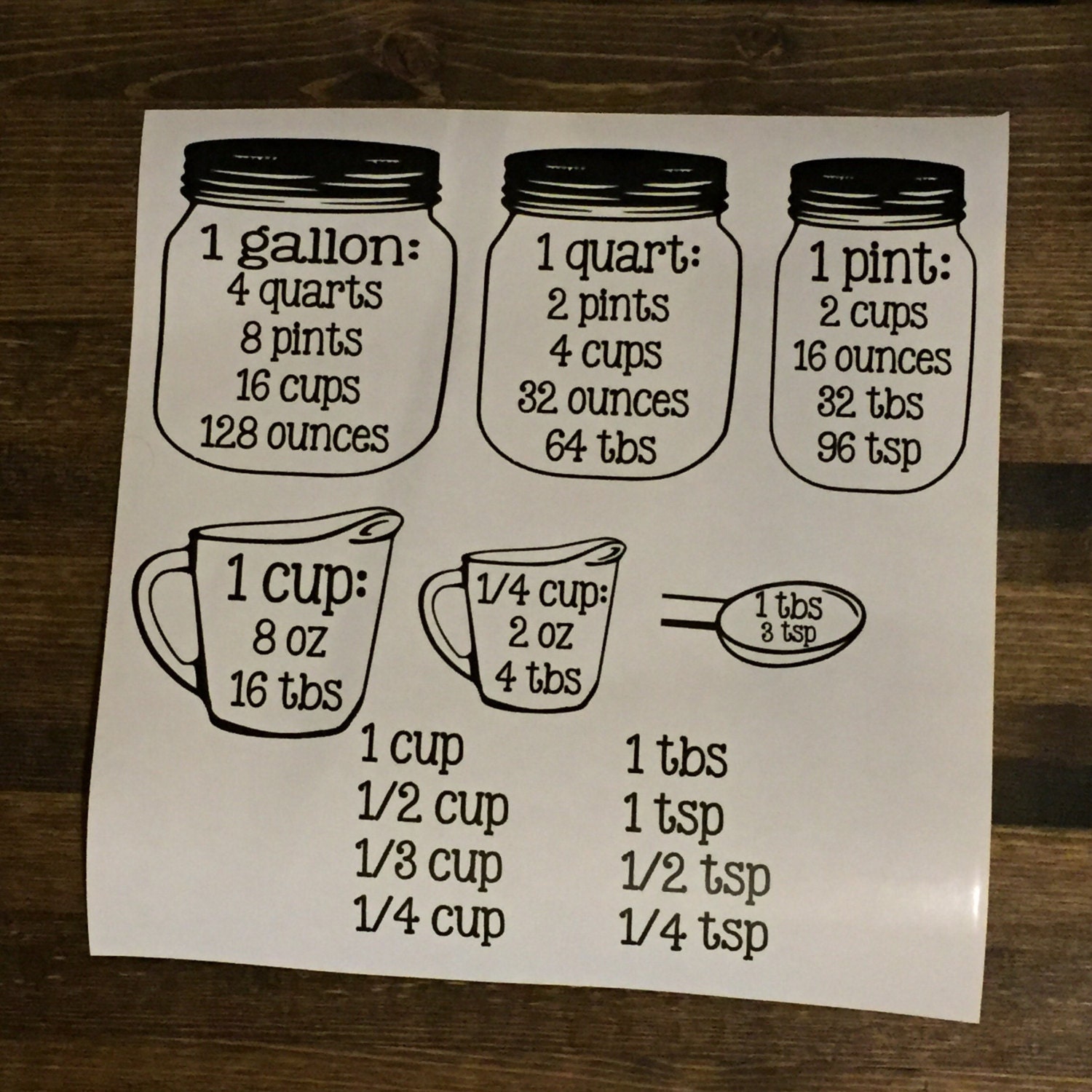 Measuring cup decal gift for her stocking stuffer kitchen