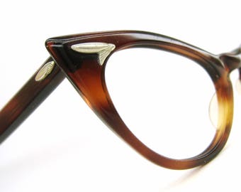 Vintage 50s Pointy Cat eye Eyeglasses Sunglasses French Frame