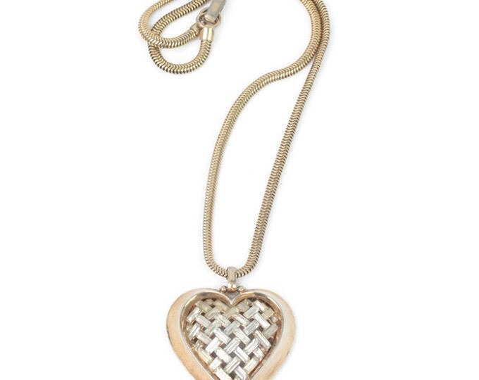 Crystal Pendant Heart Necklace Trifari Heart Throb A. Philippe 1951