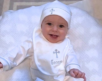 Baptism Bib-Christening Gift-Dediation Bib-Personalized Bib-Pima Cotton Bib-Fancy trim Bibs