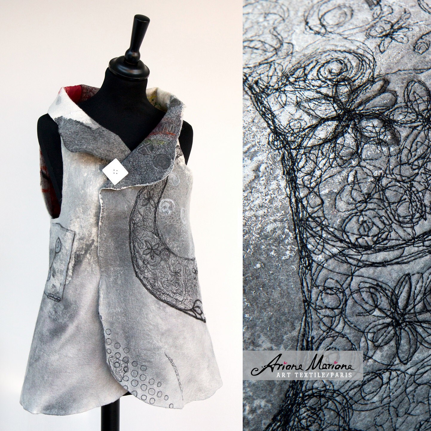 Masterpiece Wearable Art Women Vest Ecofriendly Slow Design Paris