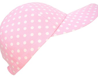 Sweet Chapeau - Ladies Pink & White Polka Dot Baseball Ball Cap Cute Pretty Spring Summer Fashion Hat by Calico Caps