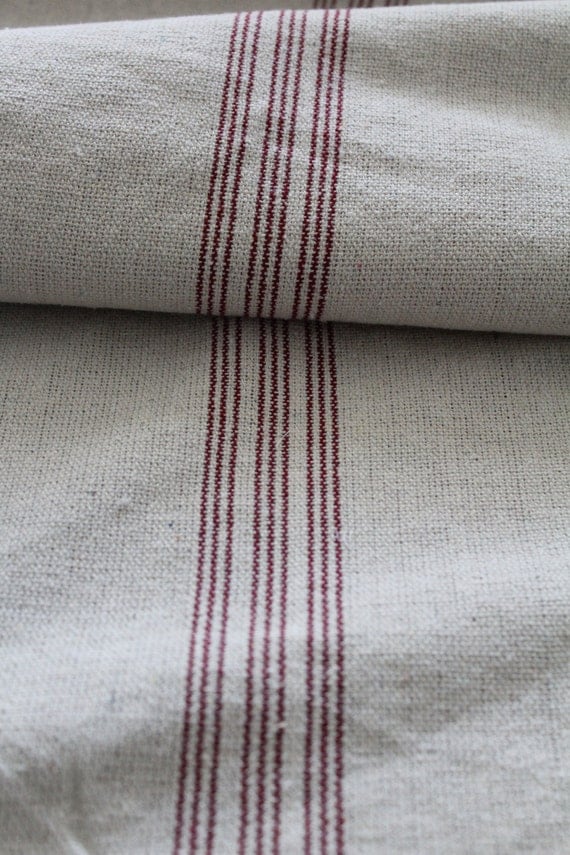 Grain Sack Fabric By The Yard 9 Stripe Red 5710