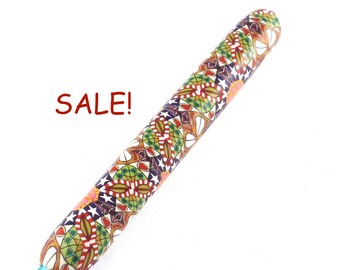 SALE! Susan Bates, H 8/ 5.00mm, Polymer Clay Covered Crochet Hook, Fireworks