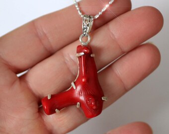 Simply Coral - Red Branch Coral Sterling Silver Necklace