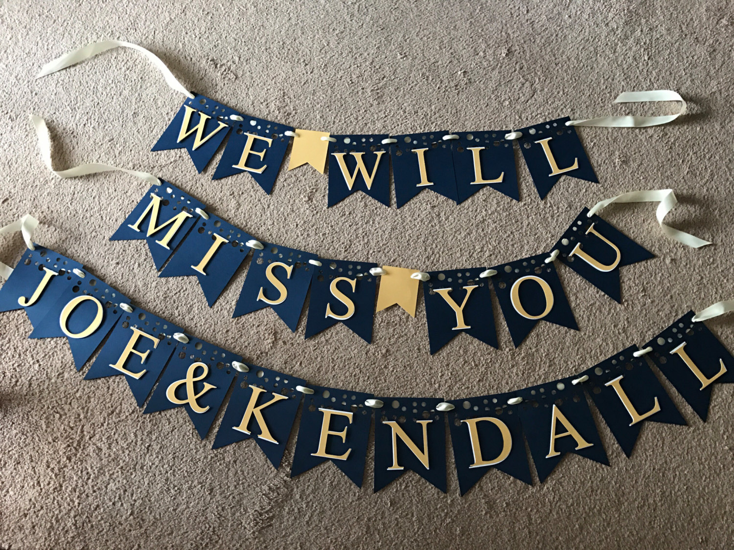 We will miss you banner name included