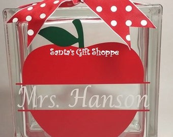 Teachers Glass Block, Teacher Appreciation, End of School Gift, Christmas Gift, approx.6.5W x 6.5H, (GLASS NOT INCLUDED