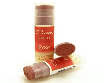 Cream Blush, Rose, blush stick, cream blush, mineral makeup, cheek blush, natural cosmetics, lip stick, natural blush, mineral blush