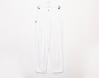 NOS Vintage 80's white pants high waist trousers