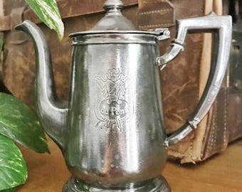 Vintage 1968 Silver Hotel Teapot from The Hotel DuPont