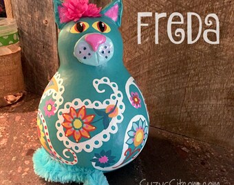cat, kitten, kitty cat, blue, paisley, birthday gift, funny, housewarming gift, mothers day gift, cat lover