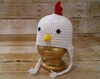 Chicken Hat, Rooster Hat, Funky Chicken Beanie, Chicken Costume Hat, Chick Hat, Rooster Costume Hat, Fowl Beanie