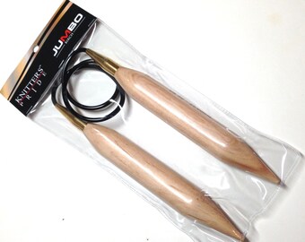 Jumbo Knitting Needles, Size 50, 32" Length, Made In India, Birch Circular Knitting Needles, kn50/32