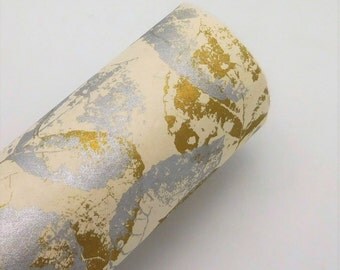 Lokta Paper - Silver and Gold Leaves on Natural