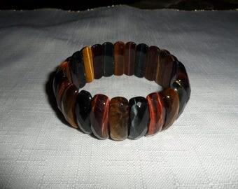 Vintage Multi Color Tiger Eye Stretch Bracelet
